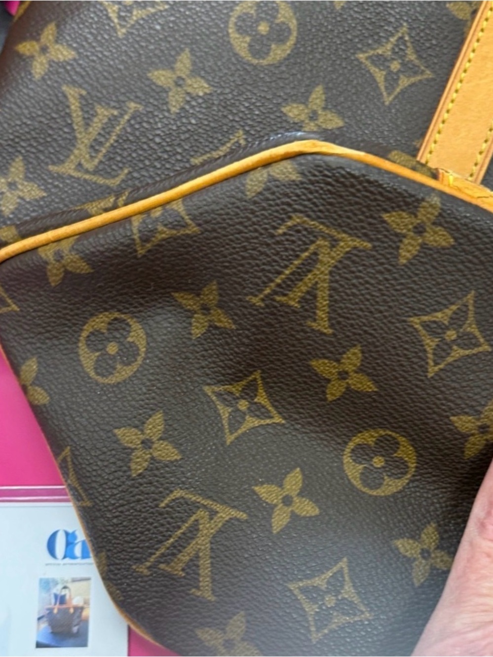 Louis Vuitton Monogram Canvas Tote with Tan Leather Straps - Picture 3 of 7